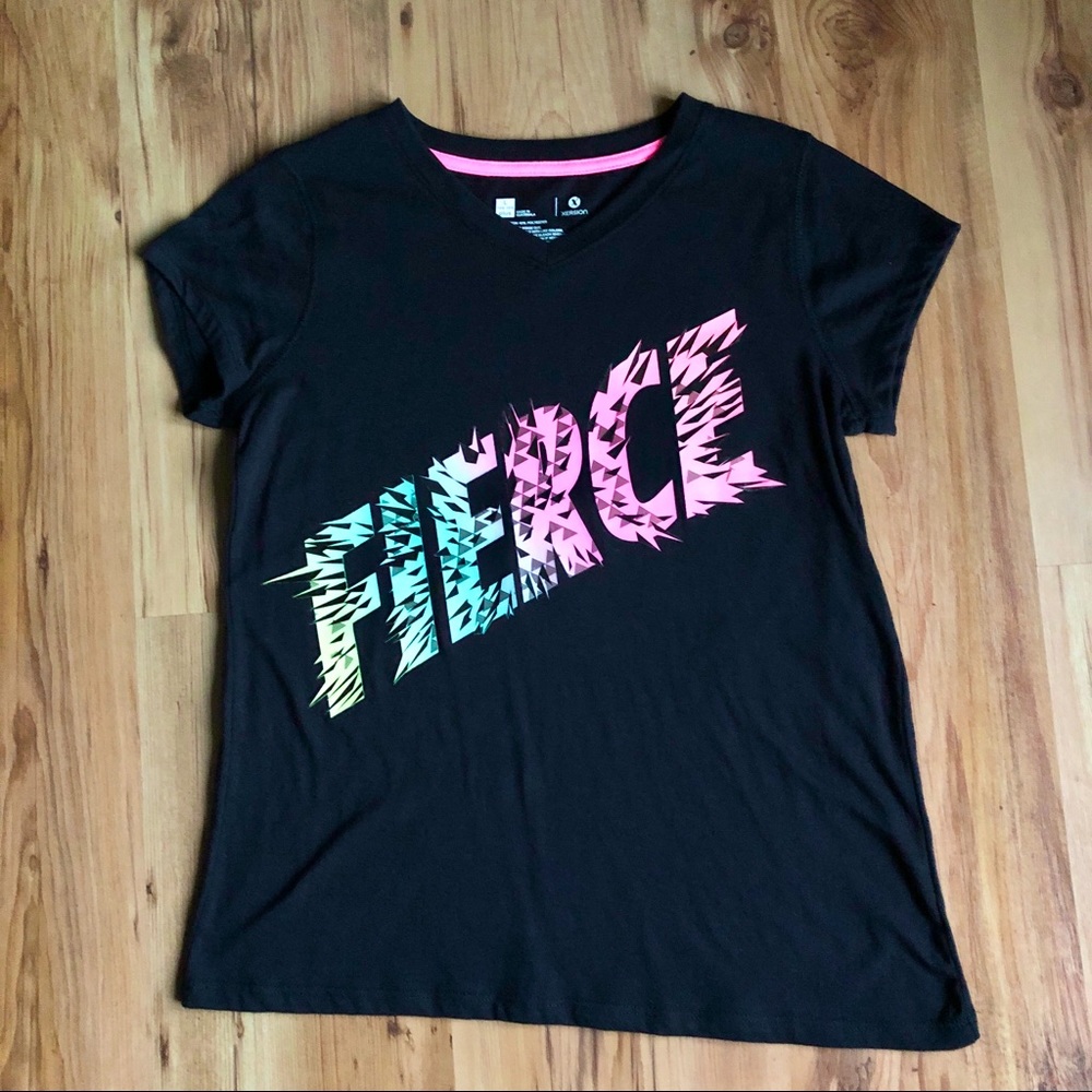 NEW XERSION FIERCE Tee Shirt Large Plus Black Girl’s NWOT
